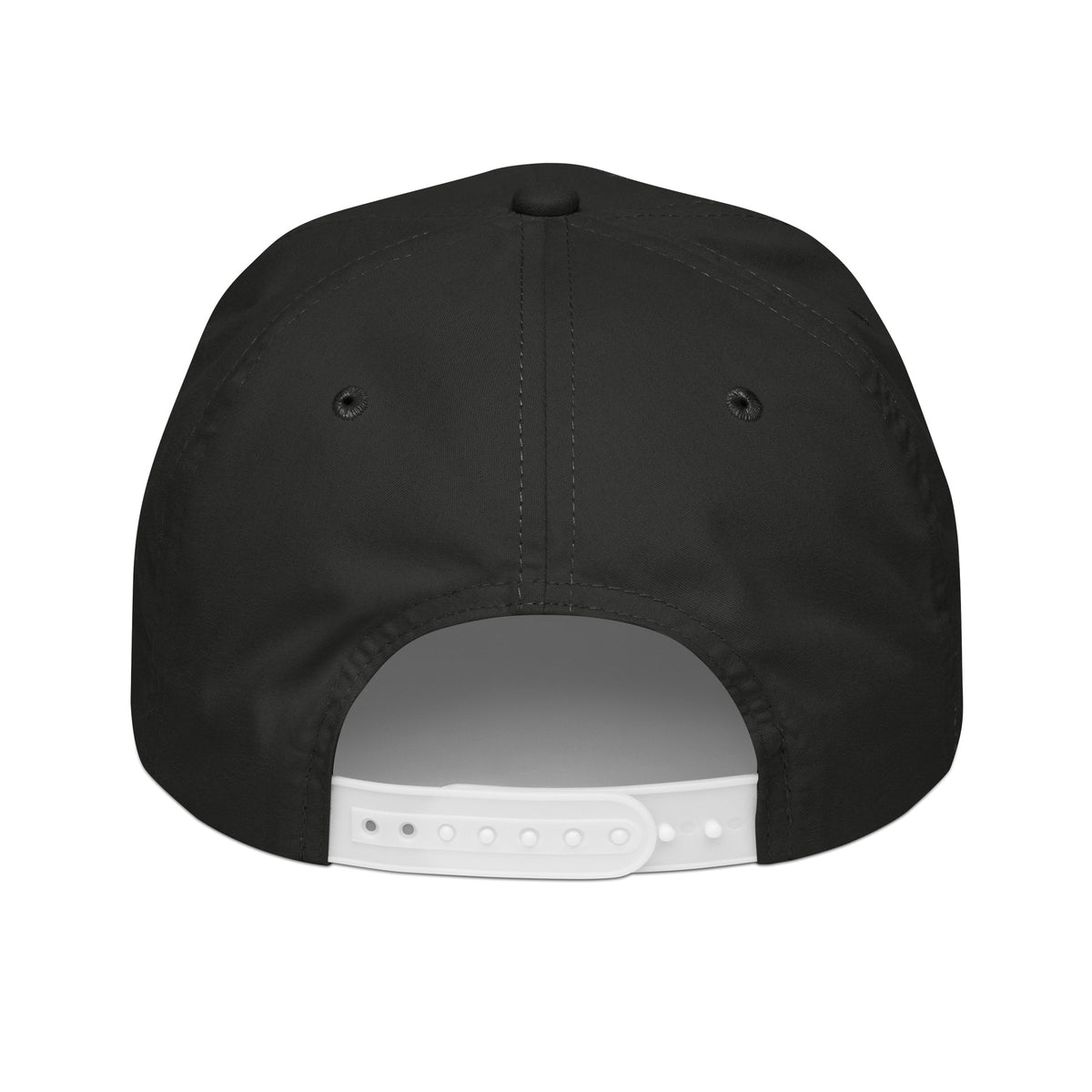 Elevate Moto Rope Hat in black and white, back view