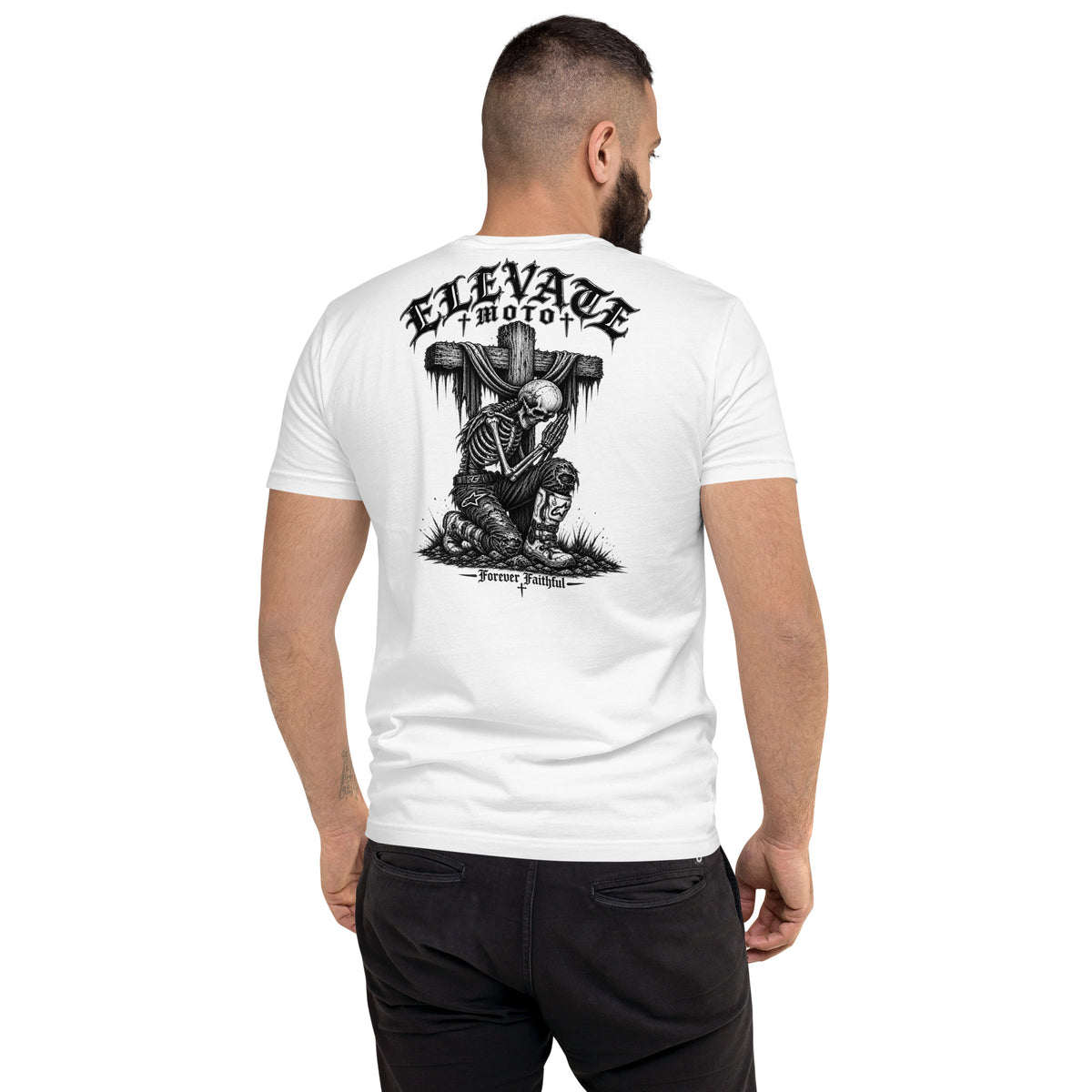 Forever Faithful Short Sleeve T-Shirt in white, back view