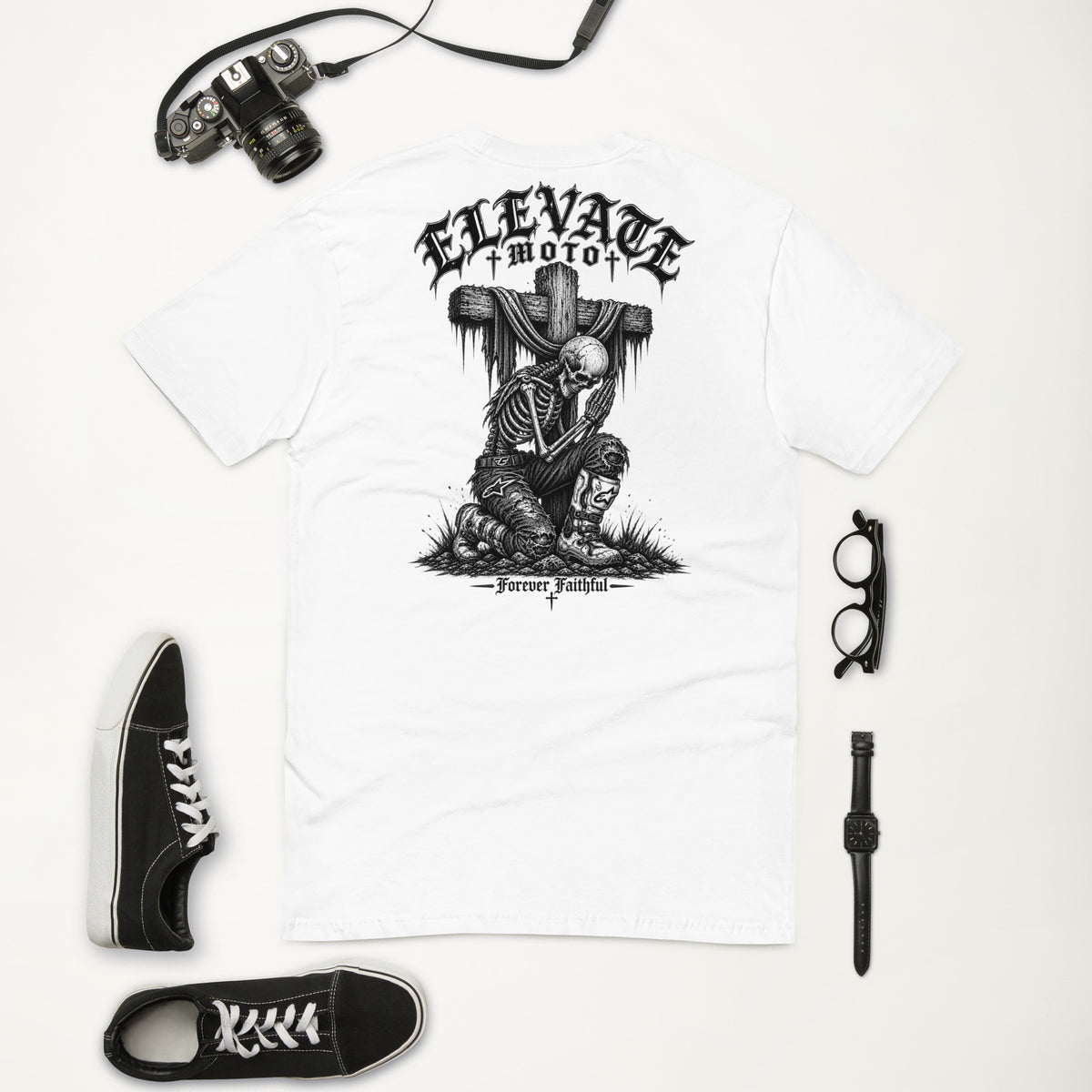 Forever Faithful Short Sleeve T-Shirt in white, back view