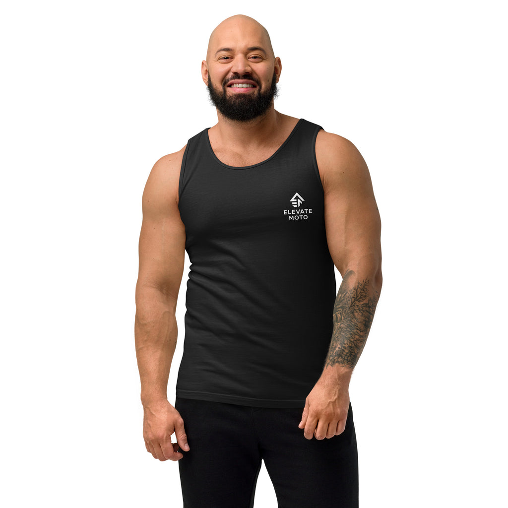 Romans 12:19 Tank Top in black, front view