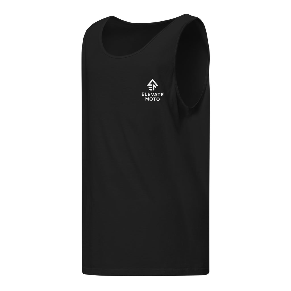 Romans 12:19 Tank Top in black, left front view