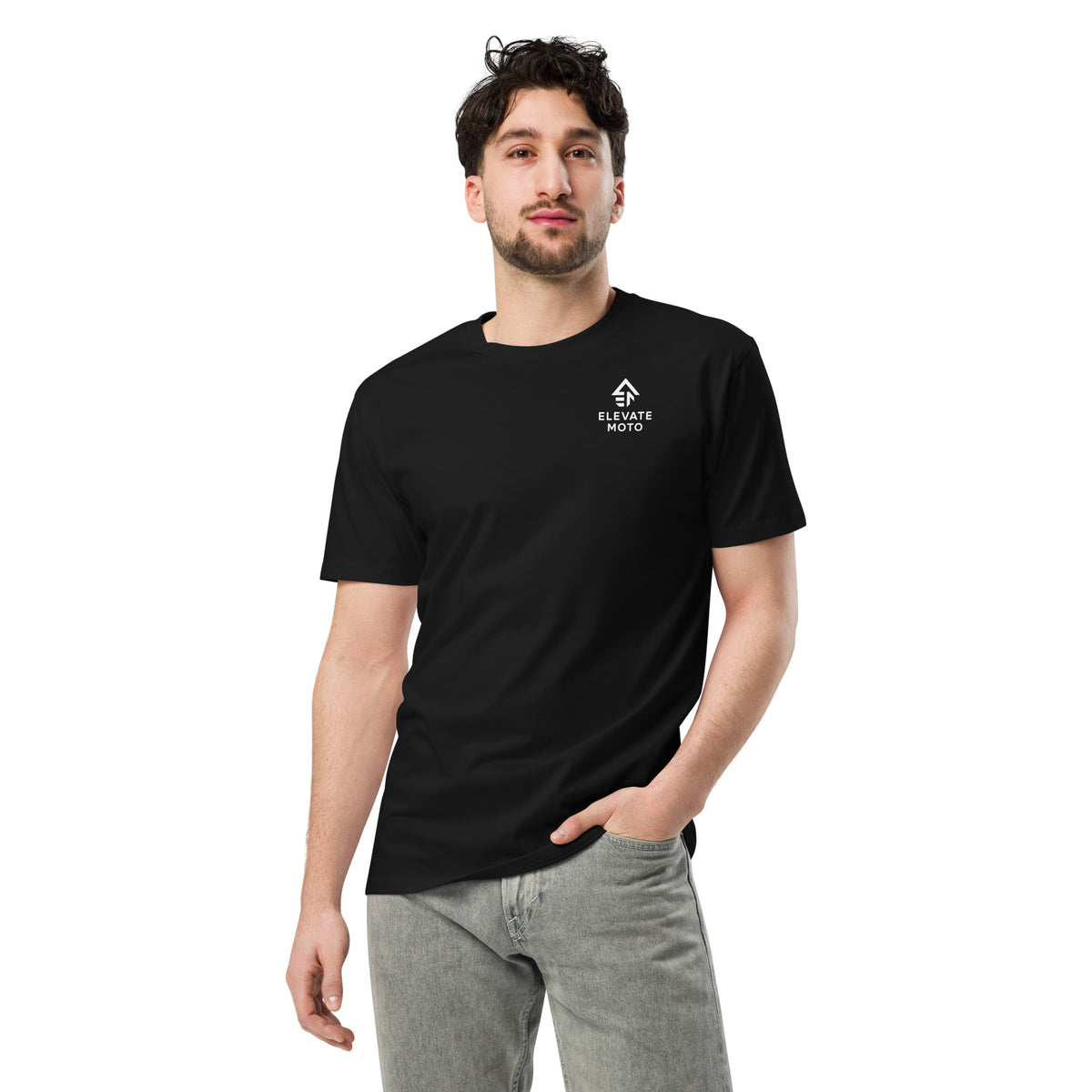 John 3:16 Premium T-Shirt in black, front view