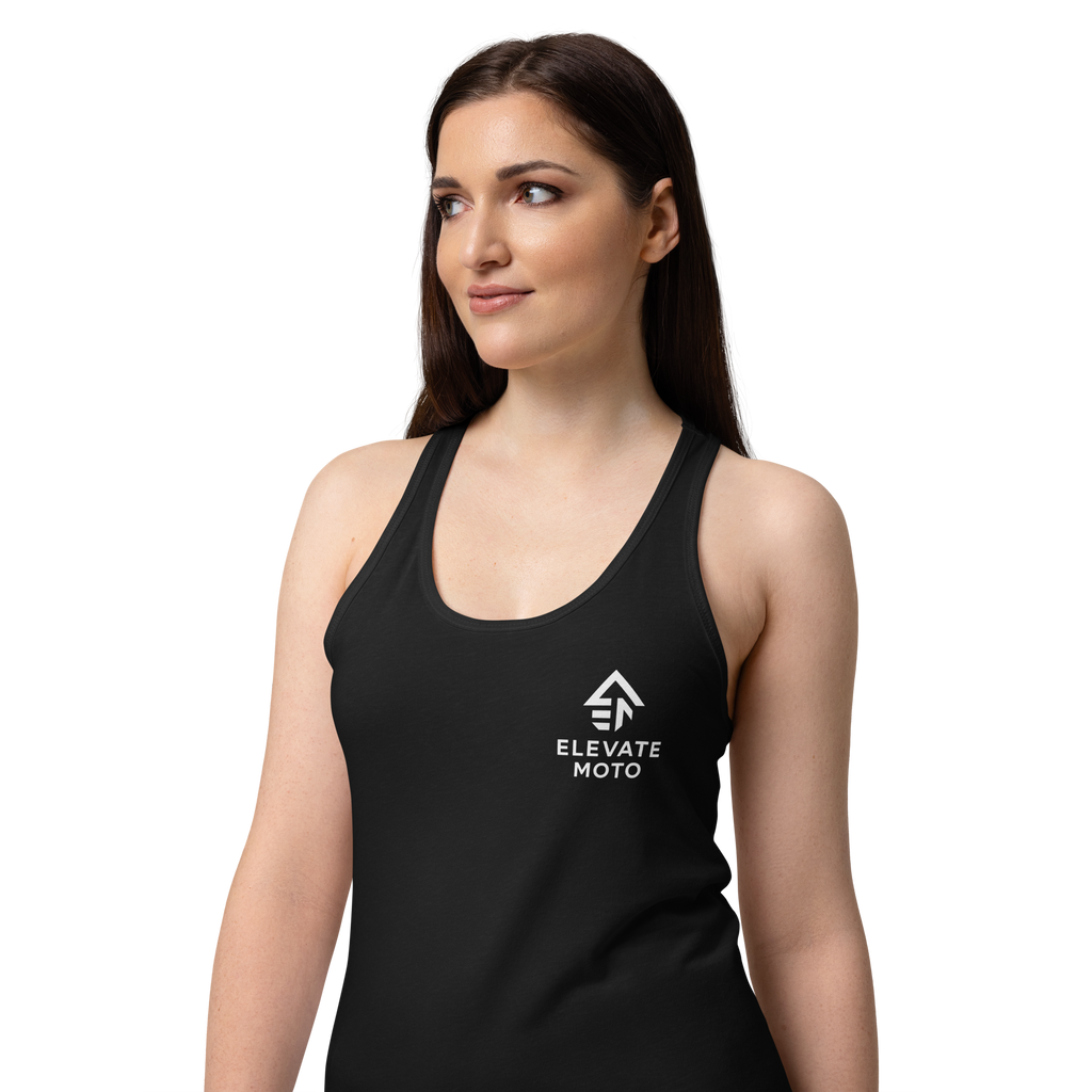 Psalm 27:1 Women's Racerback Tank Top in black, front view
