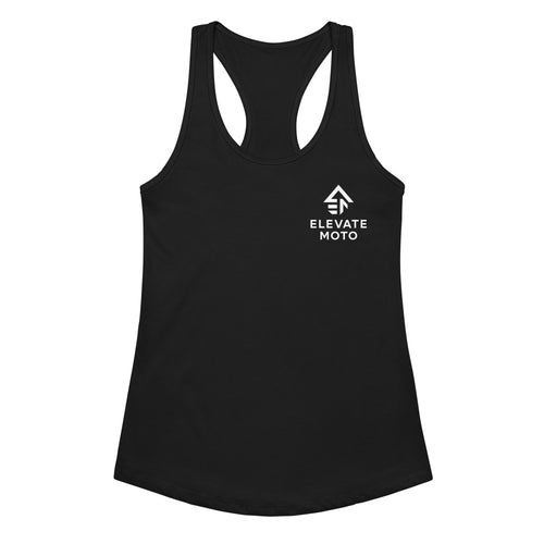 Psalm 27:1 Women's Racerback Tank Top in black, front view